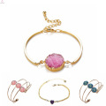 Forme a mujeres los encantos de la pulsera del pun ¢ o de Druzy, pulsera plateada oro Druzy de la pulsera